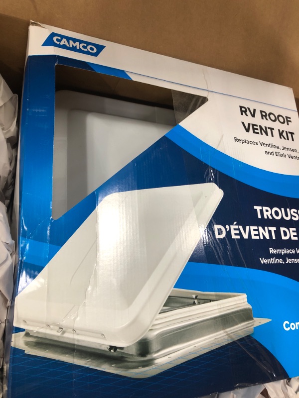 Photo 2 of Camco RV Roof Vent Kit | Features a Seamless One-Piece Frame, a Sun Resilient Translucent Lid, Built-In Screen, and Replaces Ventline, Jensen, and Elixir Vents (40480)