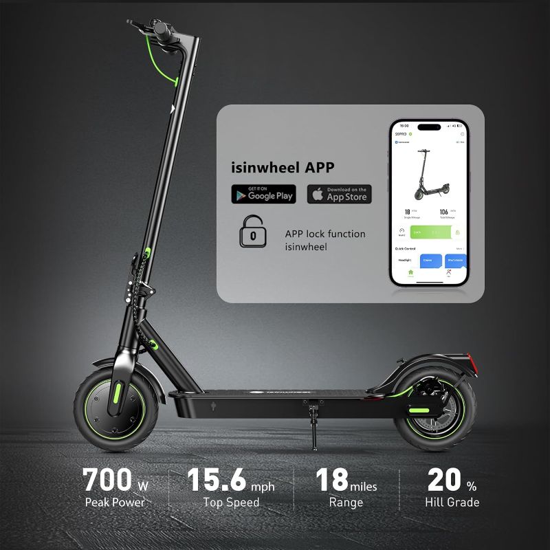 Photo 4 of (READ FULL POST) isinwheel Electric Scooter 18-31 Miles Range,15/18/21MPH Top Speed, 350/500/750W Motor Cruise Control Electric Scooter Adults for Commute Dual Braking System E Scooter for Adult/Youth
