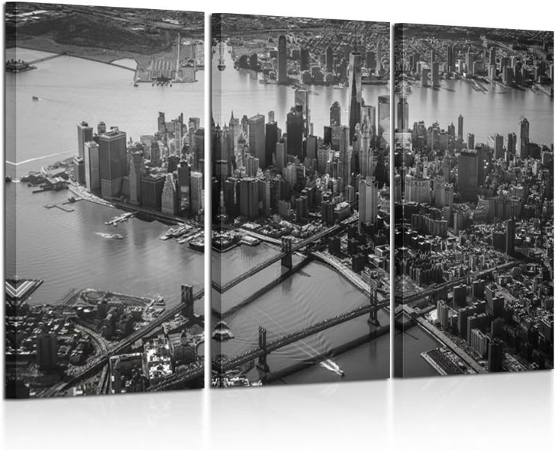 Photo 1 of  **STOCK PHOTO FOR REFERENCE ONLY**
Wall Decor New York Black and White Paintings  16 x 24 - 3 piece