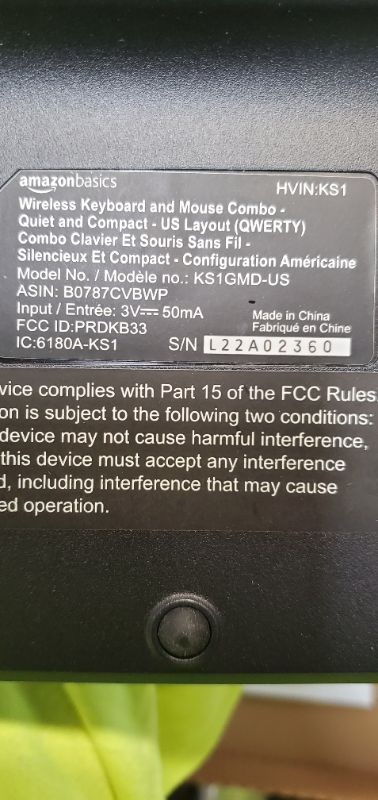 Photo 3 of Amazon Basics Wireless Computer Keyboard and Mouse Combo - Quiet and Compact - US Layout (QWERTY)