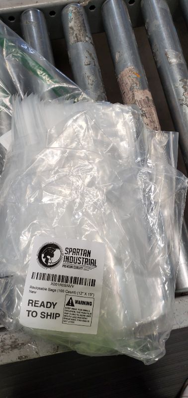 Photo 2 of Spartan Industrial - 12" X 15" (100 Count) 2 Mil Clear Reclosable Zip Plastic Poly Bags with Resealable Lock Seal Zipper