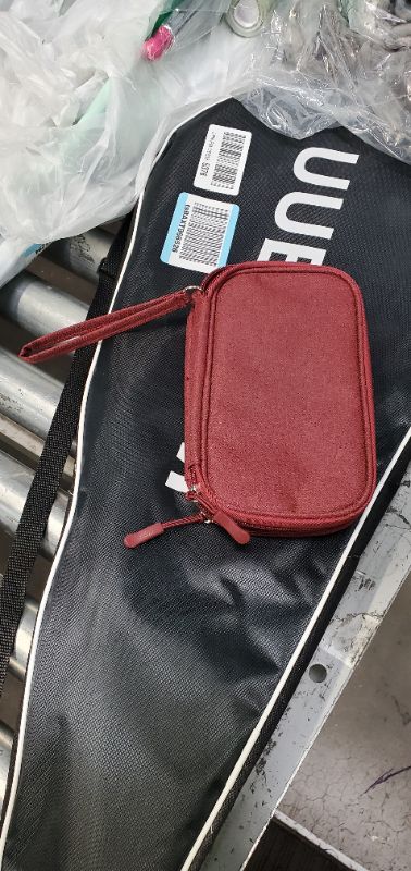 Photo 3 of FYY Electronic Organizer, Travel Cable Organizer Bag Pouch Electronic Accessories Carry Case Portable Waterproof Double Layers All-in-One Storage Bag for Cable, Cord, Charger, Phone, Earphone Wine Red Double Layer-s Wine Red