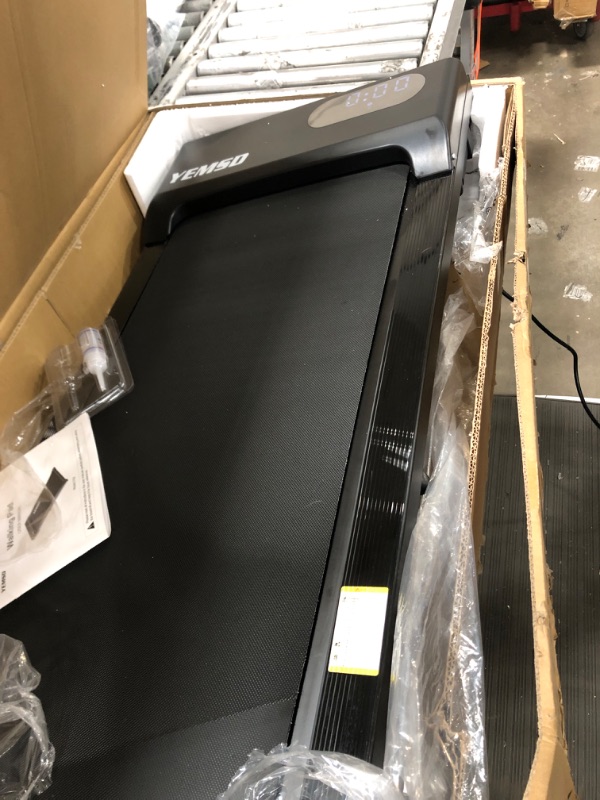 Photo 2 of (NON-REFUNDABLE) Yemsd Walking Pad, Under Desk Treadmill 2.25HP, Walking Pad Treadmill for Home Office with LED Display, Remote Controller, 242LBS Weight Capacity Black