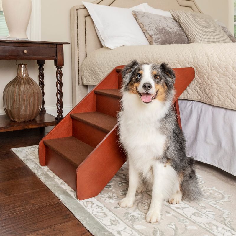 Photo 1 of **SIDES NEED TO BE RE-ATTACHED TO STEPS**
PetSafe CozyUp Folding Wood Pet Steps - Foldable Wood Dog Stairs for High Beds - Pet Stairs **for Large Dogs, Puppies and Cats - Dog Steps Support up to 200 Pounds - 15 to 25 Inches High 25 in Standard Packaging