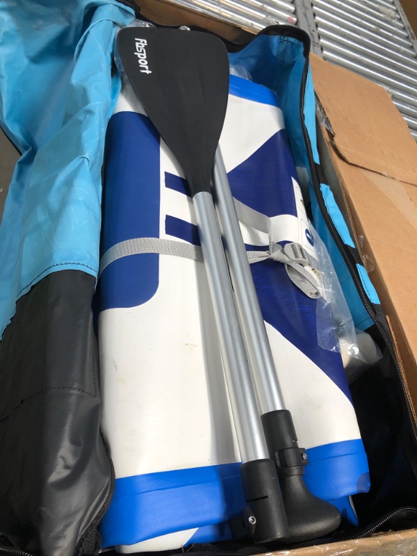 Photo 1 of FBSPORT Premium Inflatable Stand Up Paddle Board, Yoga Board with Durable SUP Accessories & Carry Bag | Wide Stance, Surf Control, Non-Slip Deck, Leash, Paddle and Pump for Youth & Adult Sky Blue