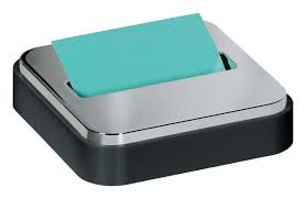 Photo 1 of Post-it Dispenser Sticky Dispenser, 3x3 in, Black & Silver, Easy One Handed Dispensing (STL-330-B)

