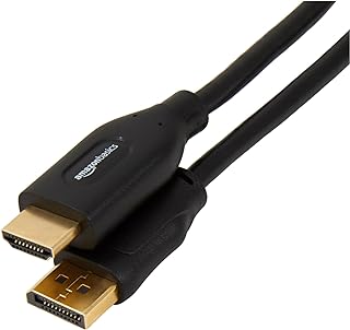 Photo 1 of Amazon Basics DisplayPort to HDMI Display Cable, Uni-Directional, 4k@30Hz, 1920x1200, 1080p, Gold-Plated Plugs, 6 Foot, Black
