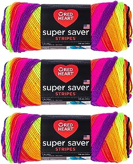 Photo 1 of 3 Pack Red Heart Super Saver Yarn-Bright Stripe