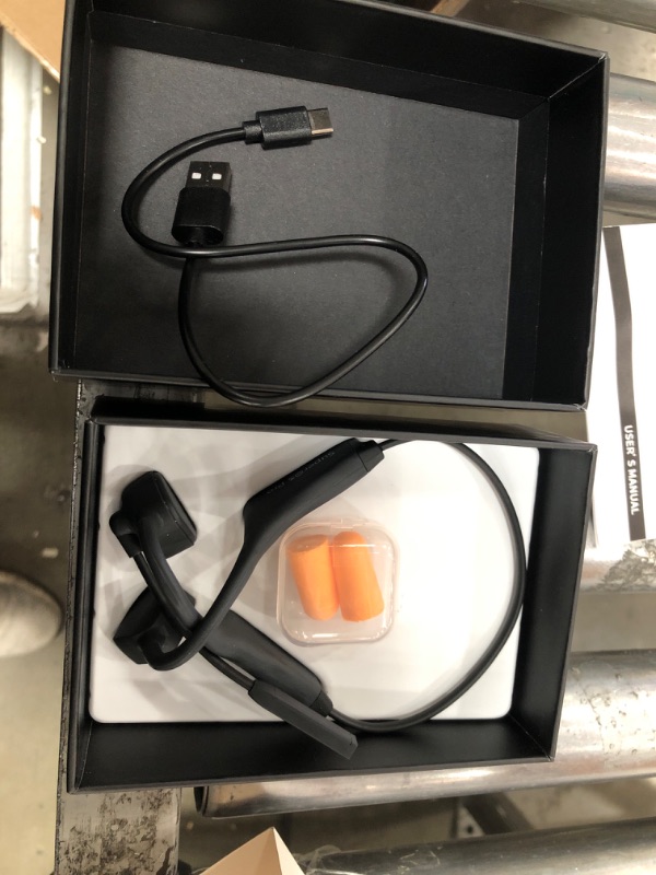 Photo 2 of Bone Conduction Headphones - Open-Ear Stereo Bluetooth Headset with Noise-Canceling Boom Microphone - Wireless Earphones - Bone Conducting Headphones with Mic Q3 Pro-Black