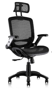 Photo 1 of MISSING HARDWARE GABRYLLY Ergonomic Mesh Office Chair, High Back Desk Chair - Adjustable Headrest with Flip-Up Arms, Tilt Function, Lumbar Support and PU Wheels, Swivel Computer Task Chair Black