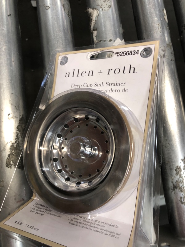 Photo 2 of allen + roth 3.5-in Stainless Steel Rust Resistant Strainer with Lock Mount Included
