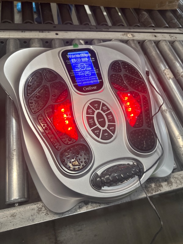 Photo 2 of **READ NOTES*Foot Stimulator (FSA HSA Approved) with EMS TENS for Pain Relief and Circulation, EMS Foot Massager for Neuropathy, Electric Nerve Muscle Stimulator Machine with 8 Electrode Pads for Feet Legs Silver