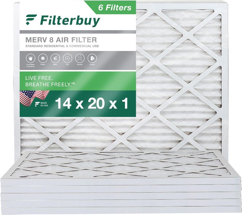 Photo 1 of 14 in. x 20 in. x 1 in. Standard Pleated Furnace Air Filter FPR 5, MERV 8 (3-Pack)