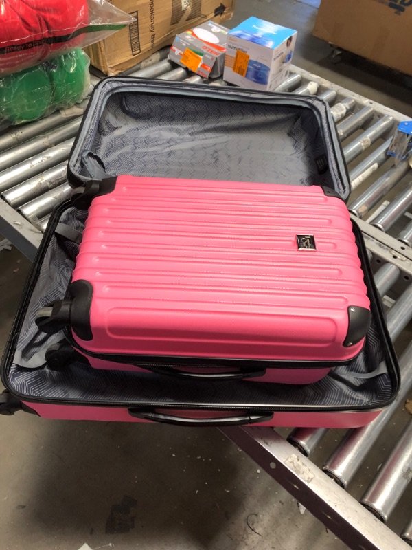 Photo 2 of 2 PEICE SET -Travelers Club Chicago Hardside Expandable Spinner Luggages, Hot Pink, 20" Carry-On
