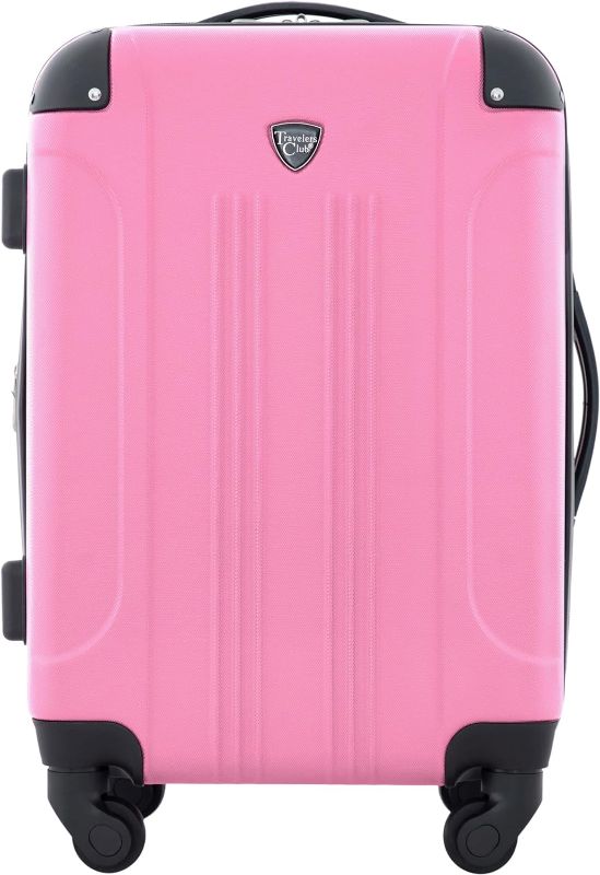 Photo 1 of 2 PEICE SET -Travelers Club Chicago Hardside Expandable Spinner Luggages, Hot Pink, 20" Carry-On
