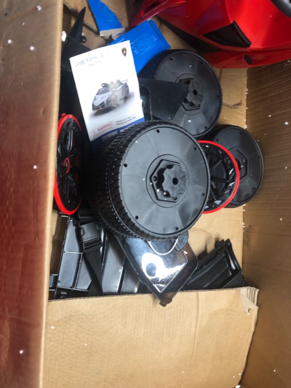 Photo 2 of **MISSING PARTS UNKNOWN, USED UNKNOWN IF FUNCTIONAL UNTESTED**  12V Ride on Car, Licensed Lamborghini Veneno Electric Car for Kids w/Remote Control, 3 Speeds, Hydraulic Doors, Led Headlights, Rocking & Music, Battery Powered Sports Car for Boys Girls, Red