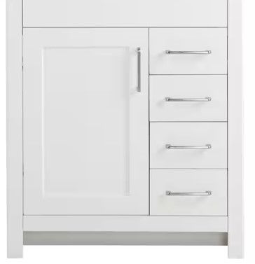 Photo 1 of ***USED - NO SINK - LIKELY MISSING PARTS - NO PACKAGING***
Home Decorators Collection Westcourt 31 in. W x 22 in. D x 39 in. H Single Sink Bath Vanity in White 