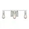 Photo 1 of Brut 3-Light Brushed Nickel Bathroom Vanity Light
