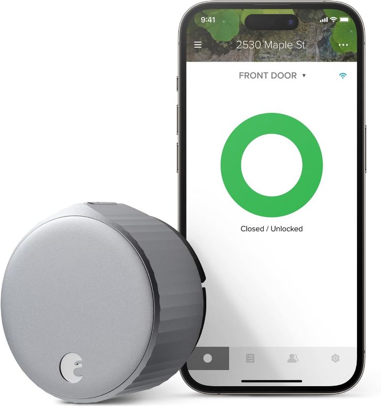 Photo 1 of August Home, Wi-Fi Smart Lock (4th Generation)– Fits Your Existing Deadbolt in Minutes, Silver
