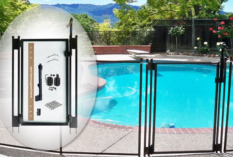 Photo 1 of (NON-REFUNDABLE) Pool Fence DIY by Life Saver Self-Closing Gate Kit, Black
