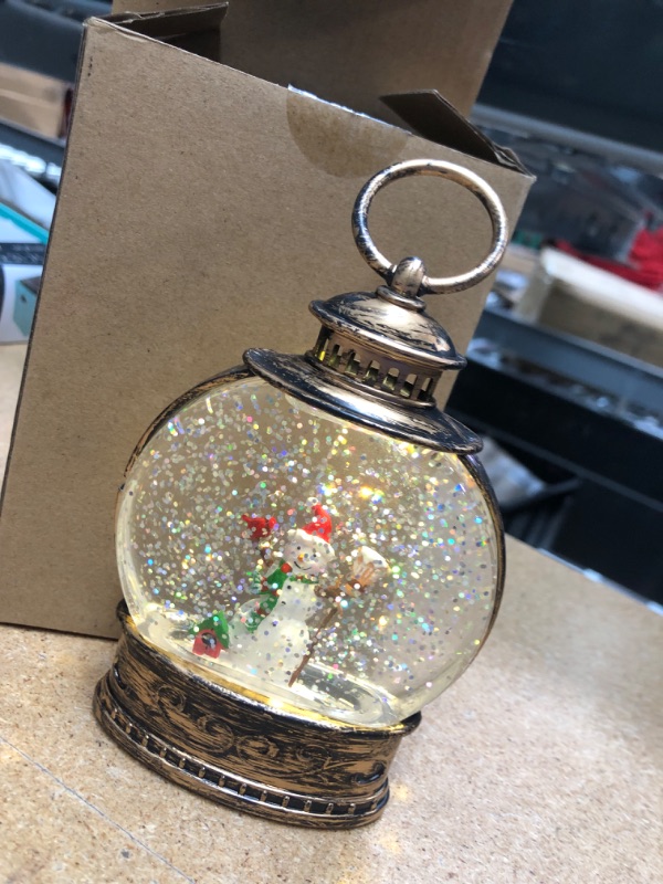 Photo 2 of *damaged , needs to be fixed**
LUSHARBOR Christmas Snow Globe, 2 Pack Lighted Christmas Lantern, 6.1 Inch Mini Glitter Lanterns, Christmas Decorations, Glitter Snow Globe for Christmas, Holiday, Party Snowman Globe-2