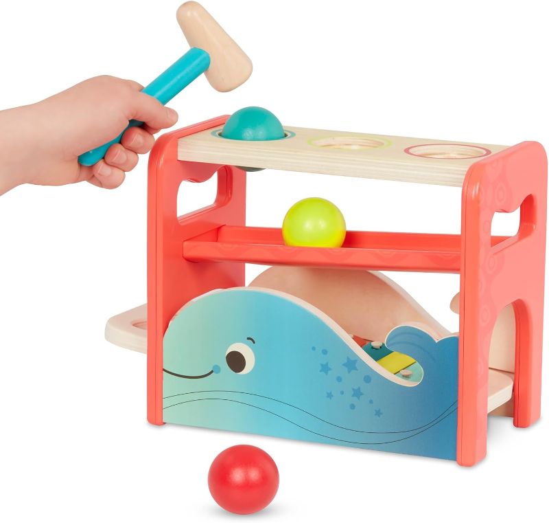 Photo 1 of B. toys- Xylo-Pound Whale- Musical Instrument – Wooden Hammer & Balls – Developmental Toy for Toddlers – 1 Year +