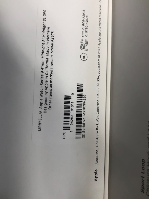 Photo 3 of **FACTORY SEALED***
Apple Watch Series 9 [GPS 41mm] Smartwatch with Midnight Aluminum Case with Midnight Sport Loop. Fitness Tracker, Blood Oxygen & ECG Apps, Always-On Retina Display, Carbon Neutral Midnight Aluminum Case with Midnight Sport Loop 41mm On
