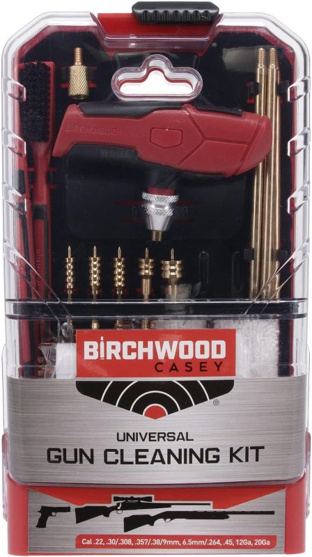 Photo 1 of ** MISSING A FEW ACCESSORIES**
BIRCHWOOD CASEY Universal Gun Cleaning Kit | Durable Versatile Gun Maintenance Cleaning Tools Set of 22 | Brushes, Mops, Jags, Patches, Rod, T-Handle, Magnetic Strip & Case Included

