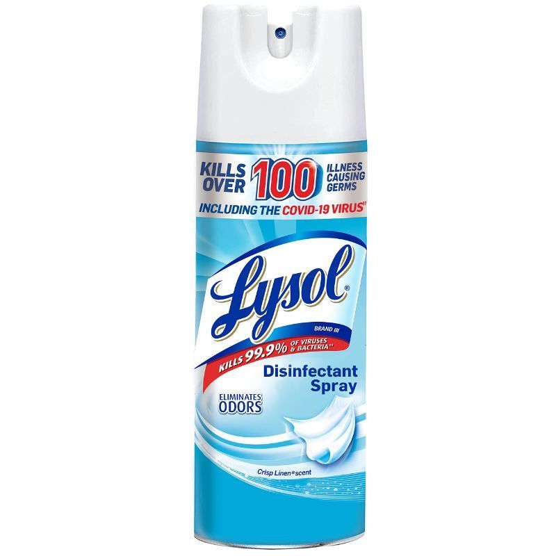 Photo 1 of Lysol Disinfectant Spray, Sanitizing and Antibacterial Spray, For Disinfecting and Deodorizing, Crisp Linen, 1 Count, 12.5 fl oz