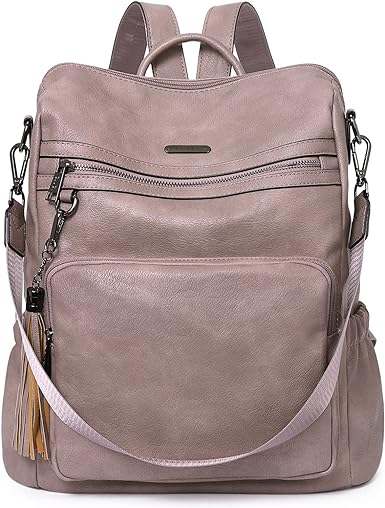 Photo 1 of Leather Backpack Purse for Women Designer Ladies Large Travel Convertible Shoulder Bag
