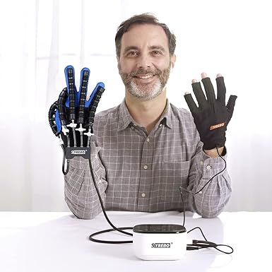 Photo 1 of **SQUEEZE BALL MISSING**
Rehabilitation Robot Gloves, C10 Model Hemiplegia Finger Rehab Trainer Robot Gloves Stroke Recovery Equipment for Home
