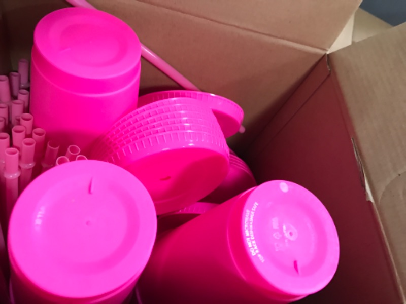 Photo 2 of 30 Pcs Employee Appreciation Gifts 24oz Plastic Cups with Lids and Straw Thank You Gifts for Staff Coworker Reusable Tumblers Team Gifts Thank You Cups for Men Women (Rose Red,Appreciation)