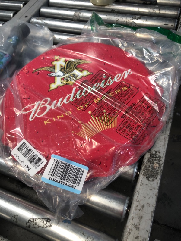 Photo 2 of Desperate Enterprises Anheuser Budweiser Stamped Shape Bottle Cap - Premium Aluminum Sign - Made in USA - 18" Round Anhueser Bottle Cap