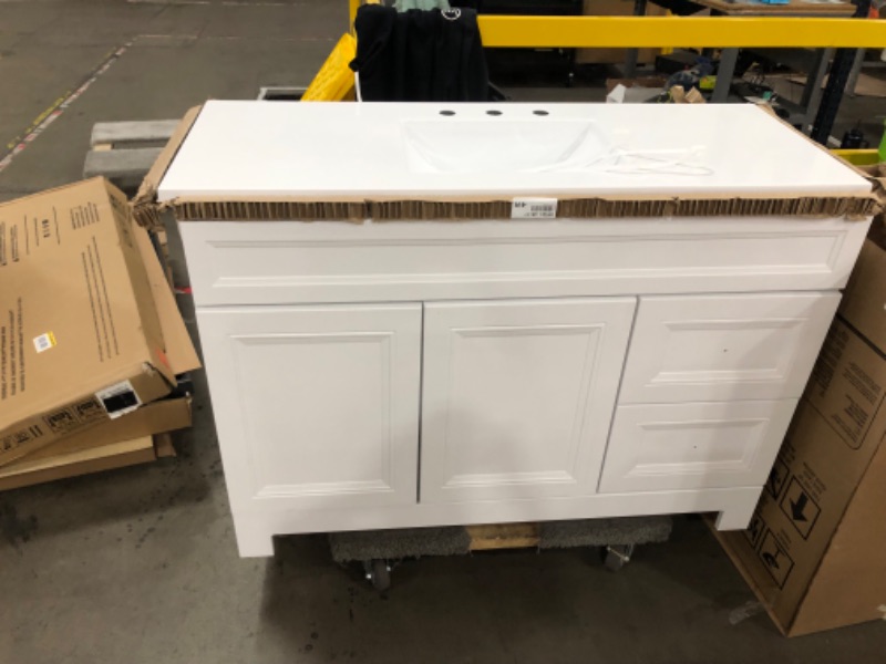 Photo 6 of **SEE NOTES**Home Decorators Collection Sedgewood 48.5 in. W X 18.75 in. D X 34.375 in. H Single Sink Bath Vanity in White with Arctic Solid Surface Top
