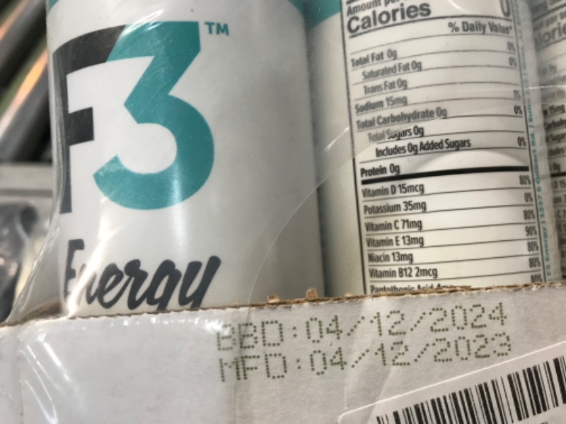 Photo 2 of **SEE PHOTOS**F3 Energy - Tropical Theory Energy Drink, Muscle Building Sports Drinks w/ BCAA, Panax Ginseng and Ginkgo Biloba, Natural Energy Drinks for Strength, Mental Focus, and Muscle Recovery, 355 ml (12 pack)