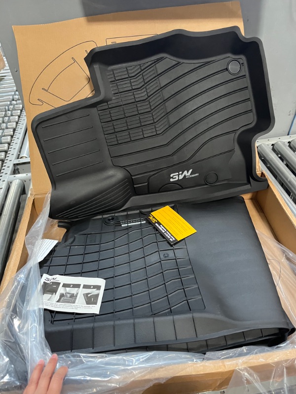 Photo 3 of 3W Floor Mats Compatible for Benz GLE 2020-2024,TPE All Weather Custom Fit Floor Liner for Benz GLE,1st & 2nd Row Full Set Car Mats, Black Floor Mats Only 2020-2024