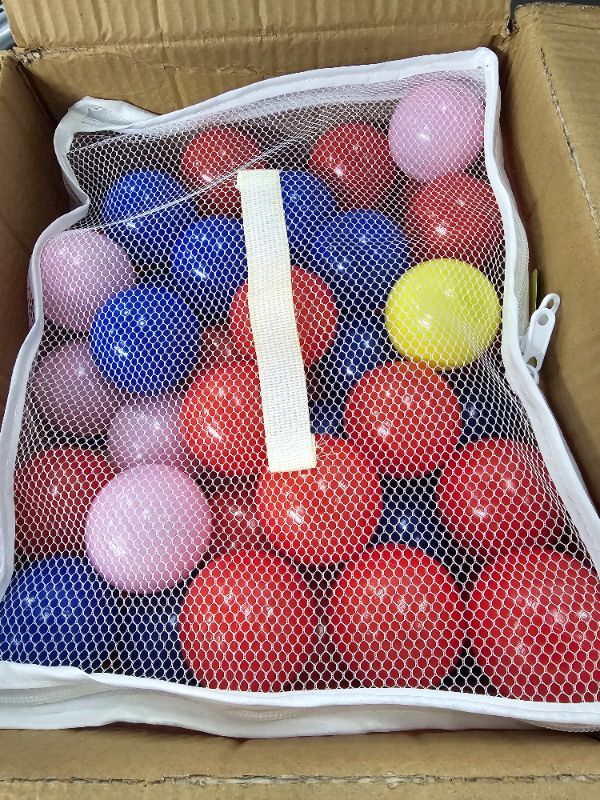 Photo 2 of Click N' Play Plastic Balls for Ball Pit, Phthalate & BPA Free, Crush Proof Play Balls for Ball Pit, Pit Balls in Assorted Colors in Reusable and Durable Storage Mesh Bag with Zipper | 200, 1000 count Bright 200 Count