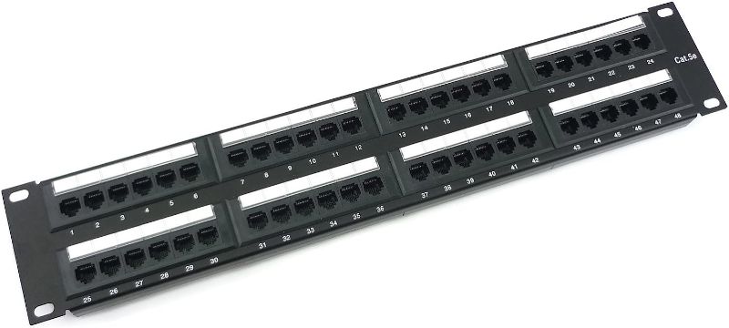 Photo 1 of 48 Port Cat5e 2U Rackmount 110 RJ45 Patch Panel 568A 568B