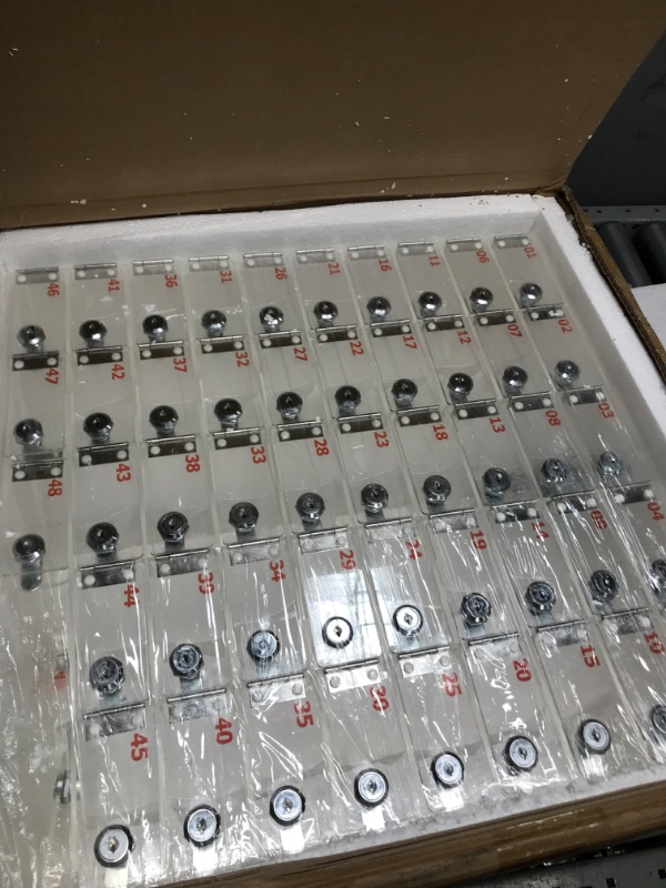 Photo 1 of Threan Cell Phone Locker Box Clear Cell Phone Storage Acrylic Cell Phone Lock Box with Door Locks and Keys Wall Mounted Cell Phones Storage Cabinet for Office School Classroom Factory (50 Slots)
