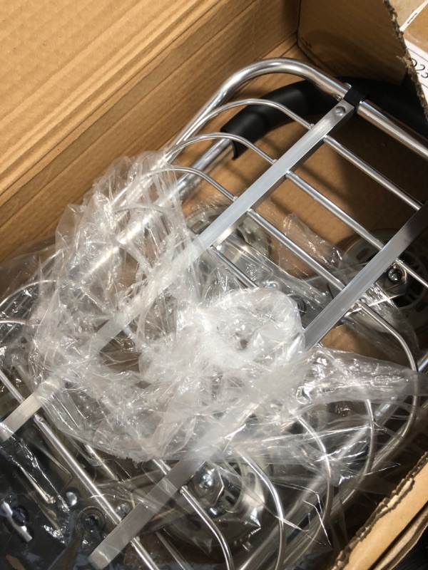 Photo 1 of Folding Shopping Cart with Wheels 360 Degree Rolling Swivel Grocery Cart with Removable Oxford Cloth Liner Climber Cart for Groceries Luggage Laundry,Trolley for Stair, Laundry, Travel