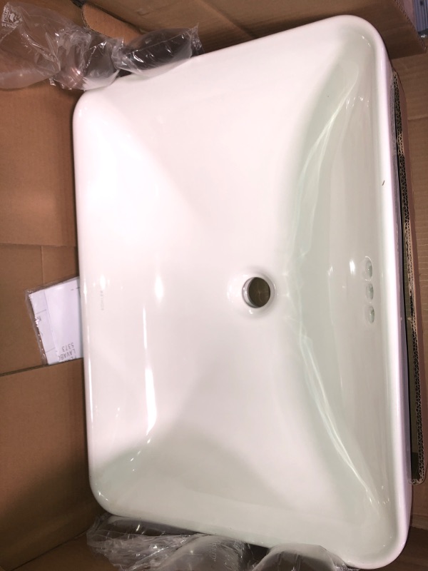 Photo 2 of KOHLER 5373-0 Vox Rectangle Vessel Bathroom Sink, Vitreous China , 22-5/8" W X 16-1/8"L, White