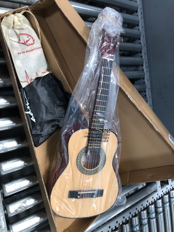 Photo 1 of ADM Beginner Acoustic Classical Guitar 30 Inch Nylon Strings Wooden Guitar Bundle Kit for Kid Boy Girl Student Youth Guitarra Free Online Lessons with Gig Bag, Strap, Tuner, Extra String, Pick,Natural 30 Inch Natural