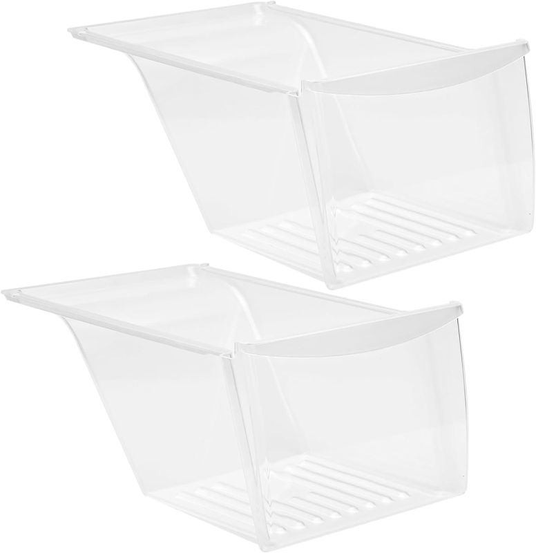 Photo 1 of [2PACK]Upgrade 240337103 Refrigerator Crisper Bin Drawer for Frigidaire Kenmore Refrigerator Drawer Parts Fridge Drawer Bins Replace