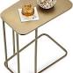 Photo 1 of 58cm Tall Snack Side Table Golden, C Shaped Sofa Table for Dormitory Hotel Loft