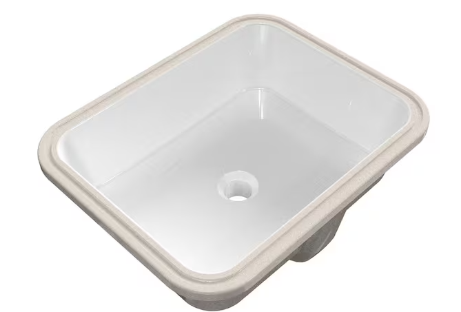 Photo 1 of 19.5 in. Rectangular Vitreous China Bathroom Sink in White
