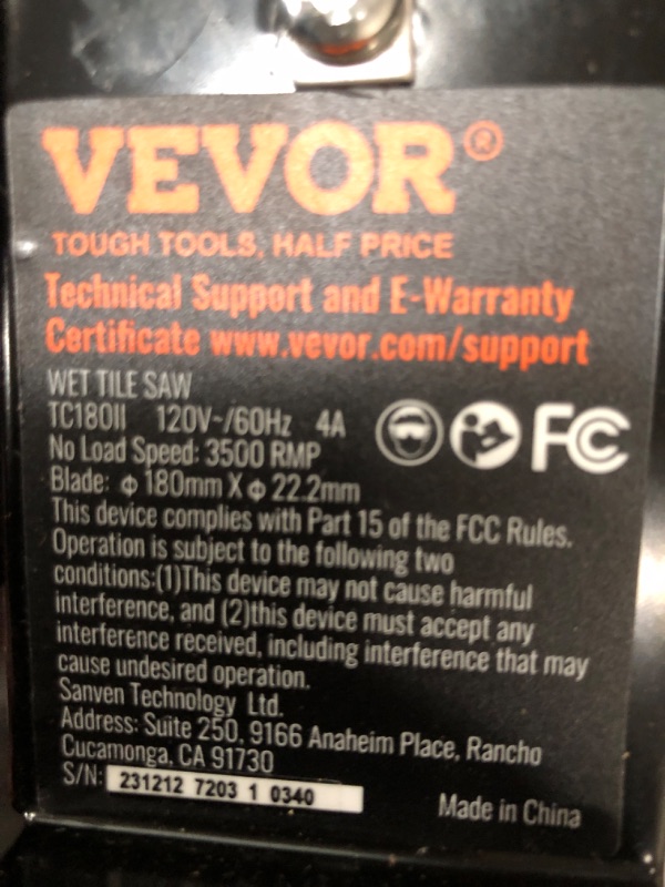 Photo 1 of VEVOR Table Saw for Jobsite, 10-inch 15-Amp, 25-in Max Rip Capacity, Cutting Speed up to 4500RPM, 40T Blade, Portable Compact Tablesaw with Sliding Miter Gauge for DIY Woodworking and Furniture Making