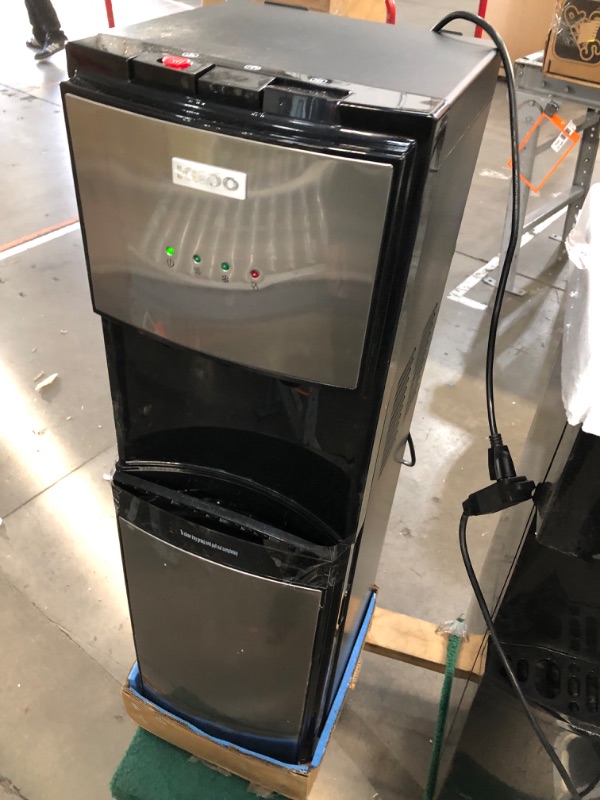 Photo 1 of ***SEE NOTES*** Igloo Stainless Steel Hot, Cold & Room Water Cooler Dispenser, Holds 3 & 5 Gallon Bottles, 3 Temperature Spouts, No Lift Bottom Loading, Child Safety Lock, Black/Stainless
