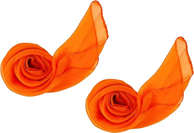 Photo 1 of 1950s Square Chiffon Scarf Sheer Square Neck Head Scarfs for Women,Christmas Scaves Gifts for Your Mom,Sister,Friend?2Pack? 70CM Orange a