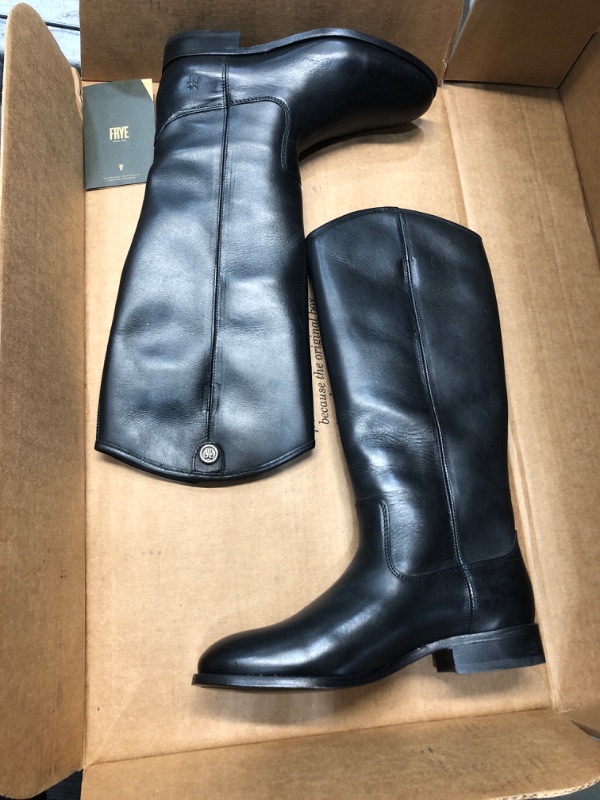 Photo 2 of Frye Melissa Button 2 Equestrian-Inspired Tall Boots for Women Made from Hard-Wearing Vintage Leather with Antique Metal Hardware and Leather Outsole – 15 ½” Shaft Height size 9.5 Black