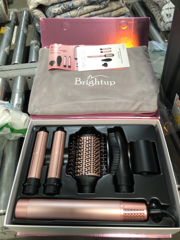 Photo 3 of Brightup Hair Dryer Brush with 110,000 RPM High-Speed Brushless Motor, Negative Ionic Blow Dryer for Fast Drying, 5 in 1 Professional Hot Air Wrap Styler for Curling Volumizing Straightening & Styling